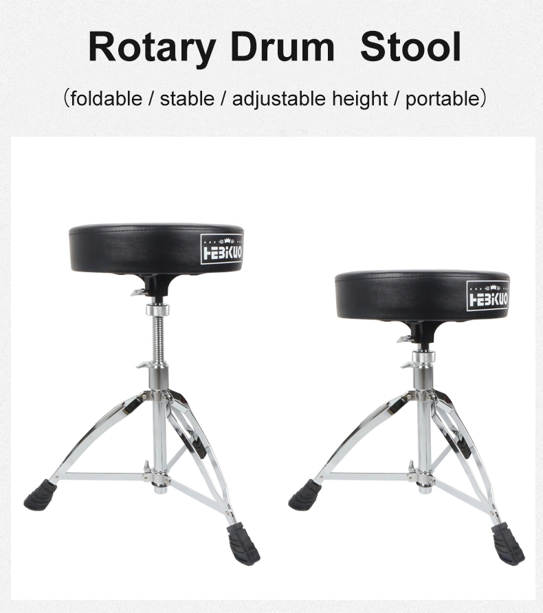 Customs Musical Instruments Drum Parts Folding Guitar Chairs Adjustable Piano Bench Electroplate Zinc Alloy Drum Throne Rotatable Drum Seat for Electronic Drum