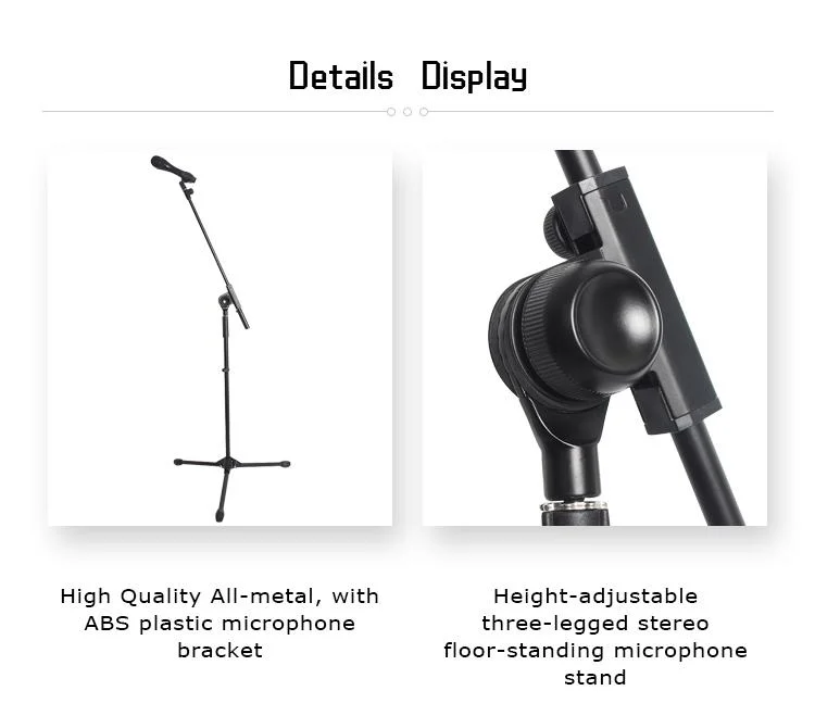 Large Adjustable Audio Tripod Floor Microphone Holder / Microphone Stand