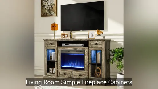 Living Room Simple Fireplace Cabinets 58